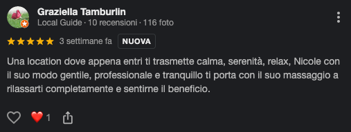 Recensione Google di Graziella Tamburlin