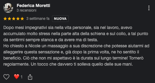 Recensione Google di Federica Moretti