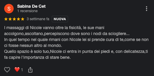 Recensione Google di Sabina De Cet