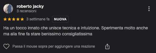 Recensione Google di Roberto Jacky